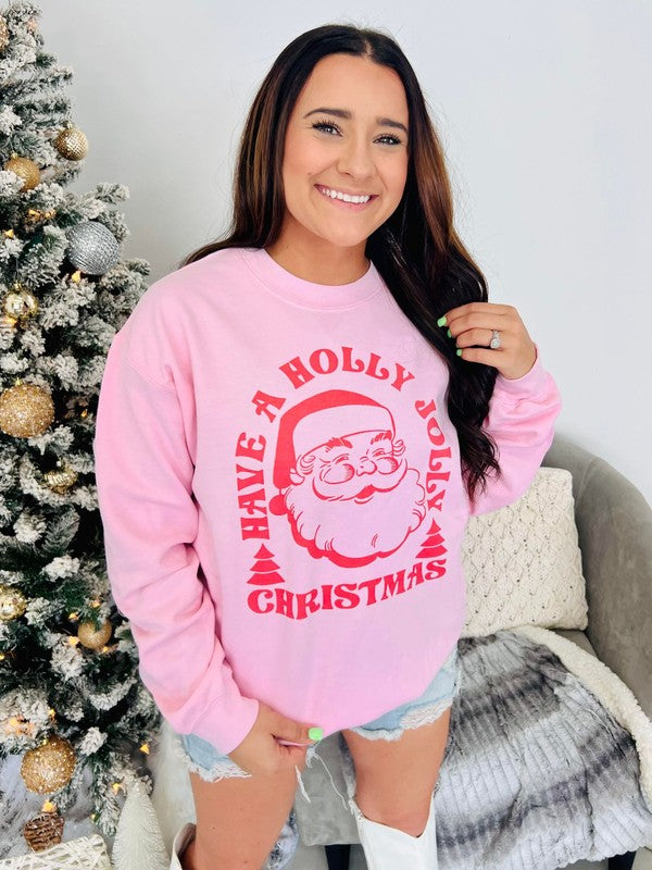 Holly Jolly Christmas Retro Santa Sweatshirt