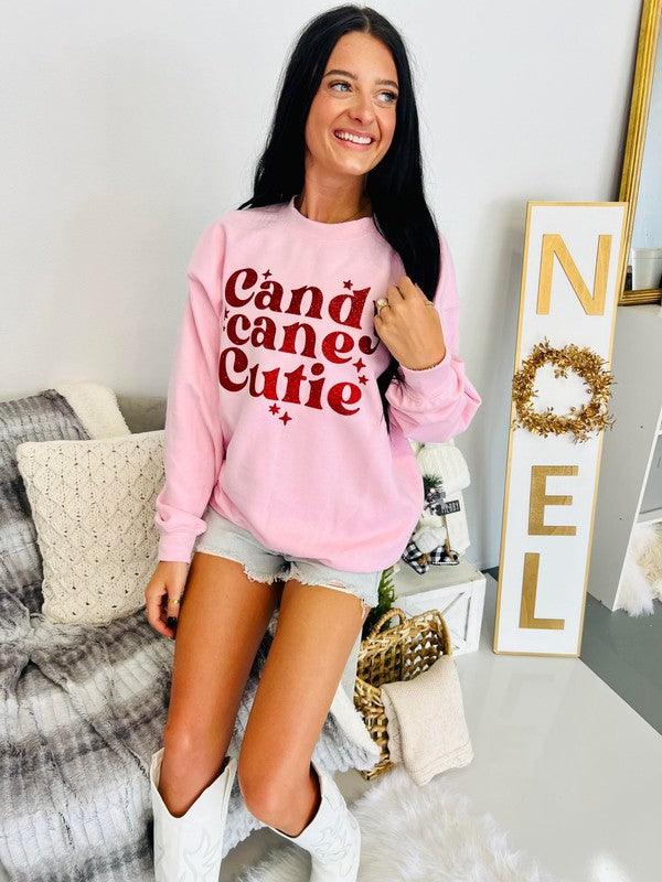 Candy Cane Cutie Starry Sweatshirt