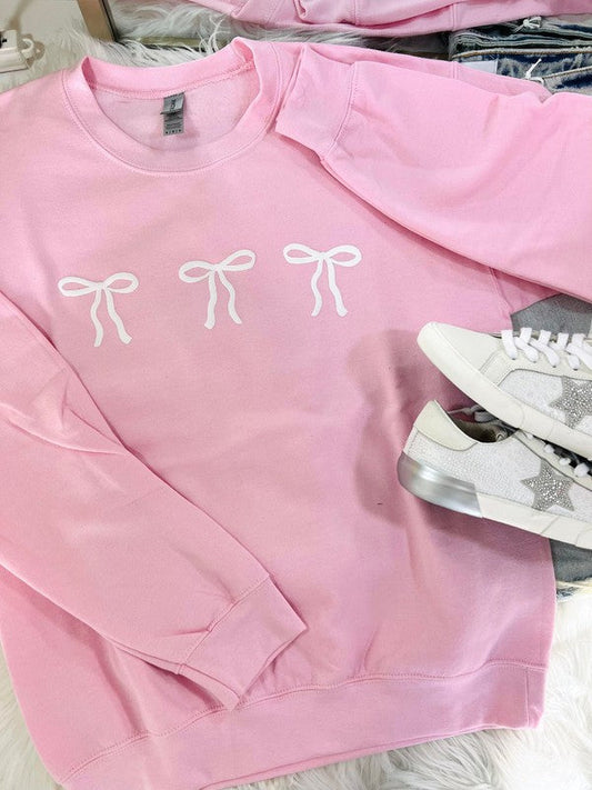 Simple Ribbon Trio Puff Sweatshirt