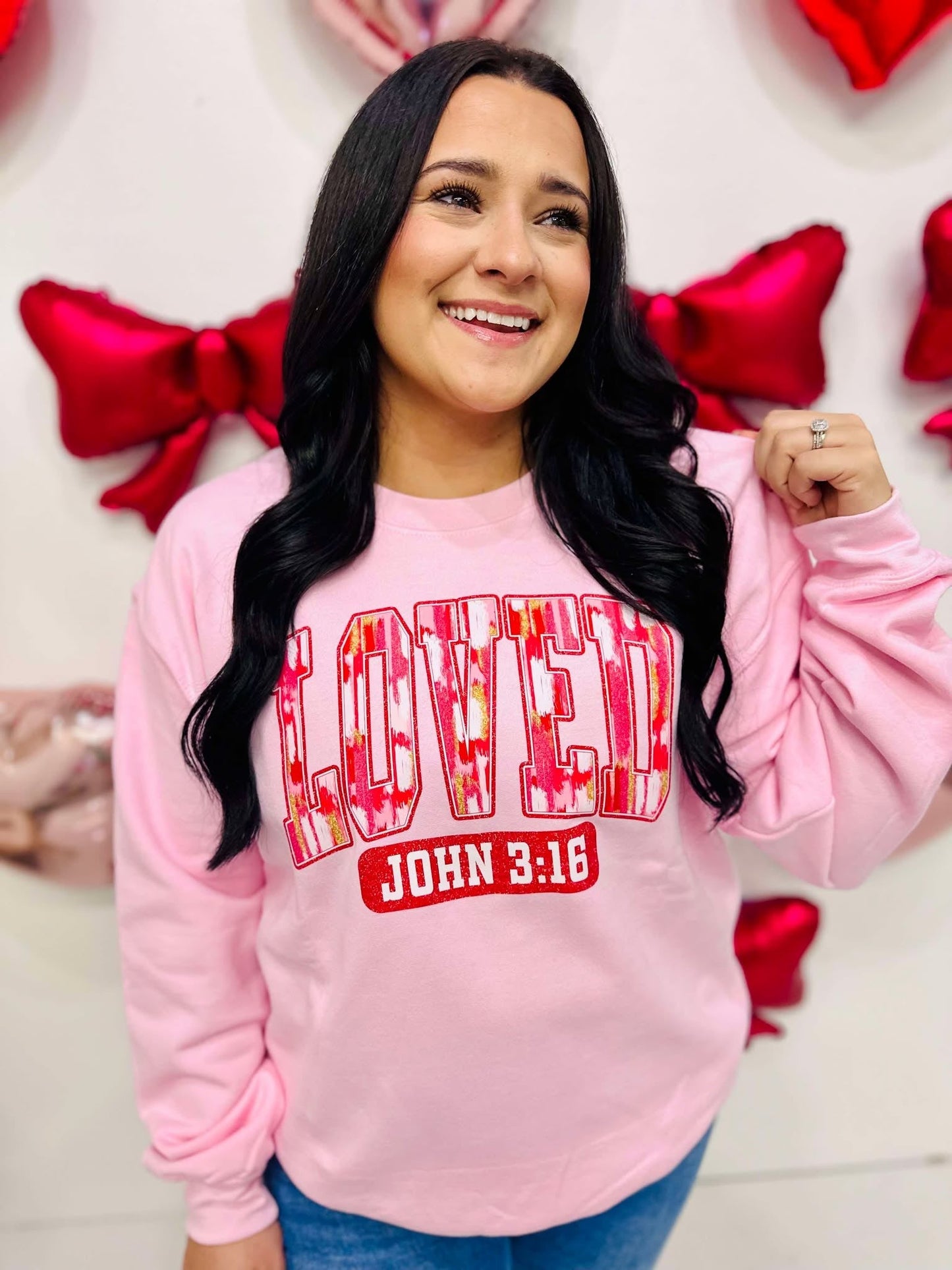 Loved Brush Stroke Bible Verse Sweatshirt