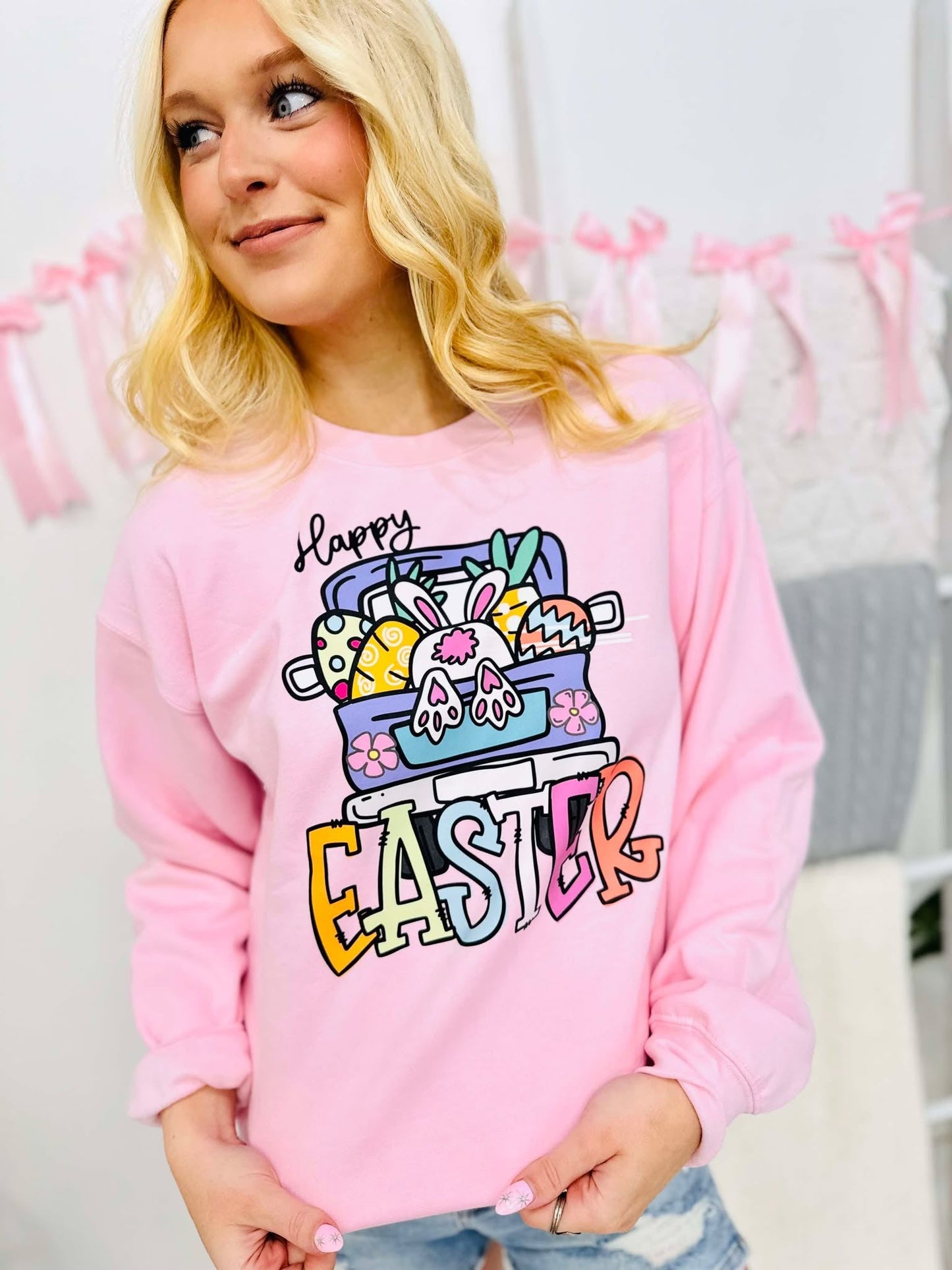 Happy Easter Trinket Truck  Sweatshirt