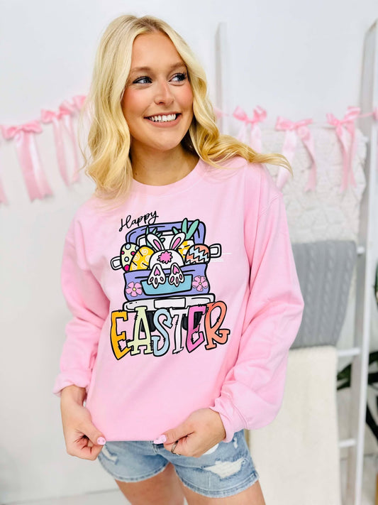 Happy Easter Trinket Truck  Sweatshirt