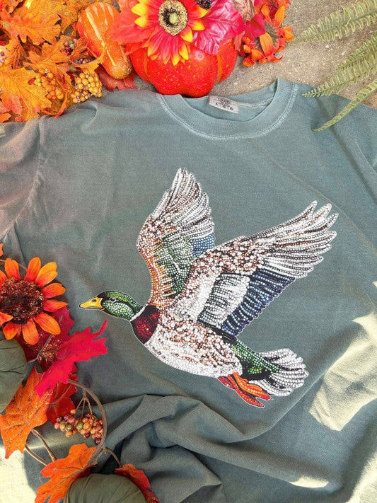 Faux Rhinestone Mallard Duck Hunting Tee