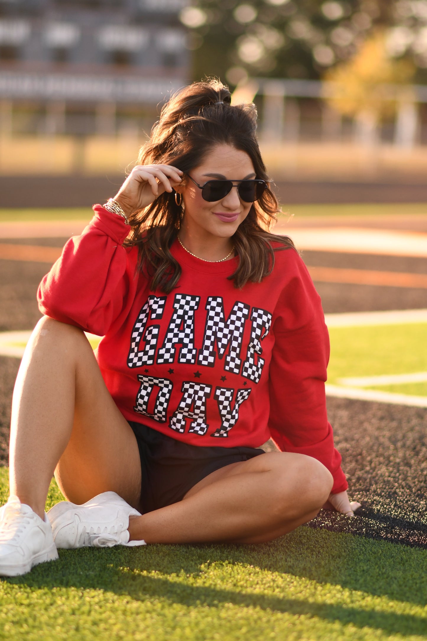 Red Checkered Game Day Sweatshirt