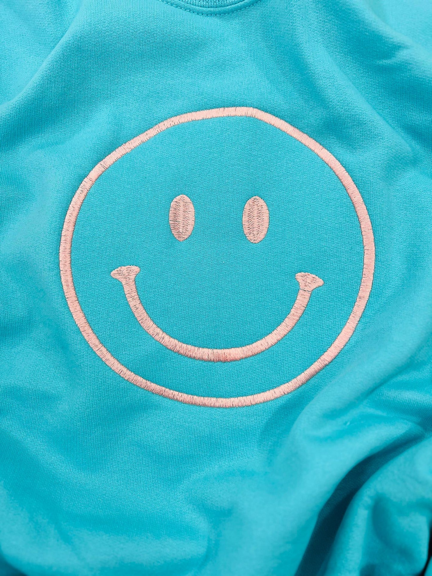 Happy Face Embroidered Sweatshirt