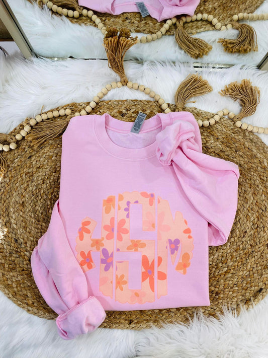 Custom Floral Initial Sweatshirt