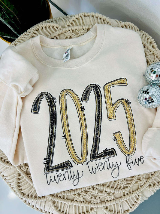 Twenty Twenty Five Glitter New Year Sweatshirt