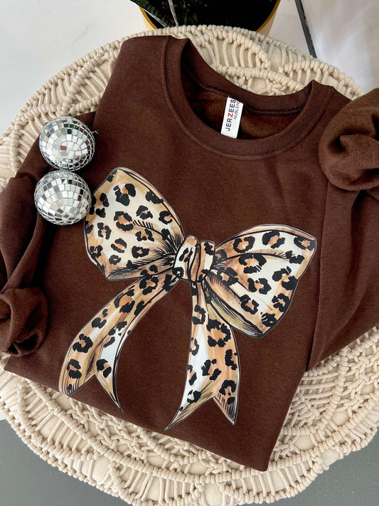 Cheetah Print So Coquette Bow Sweatshirt