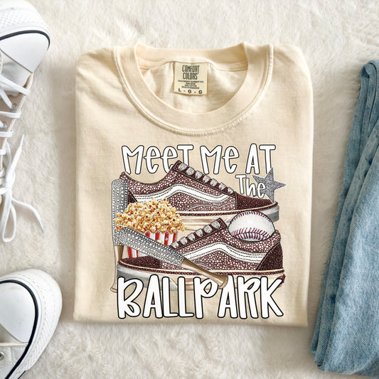 Meet Me At The Ballpark Faux Rhinestone Tee