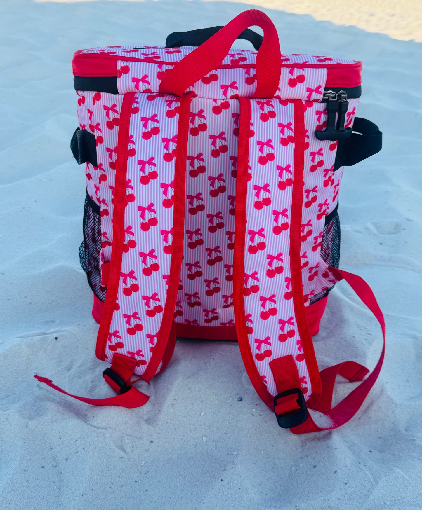 Striped Cherry Backpack Cooler