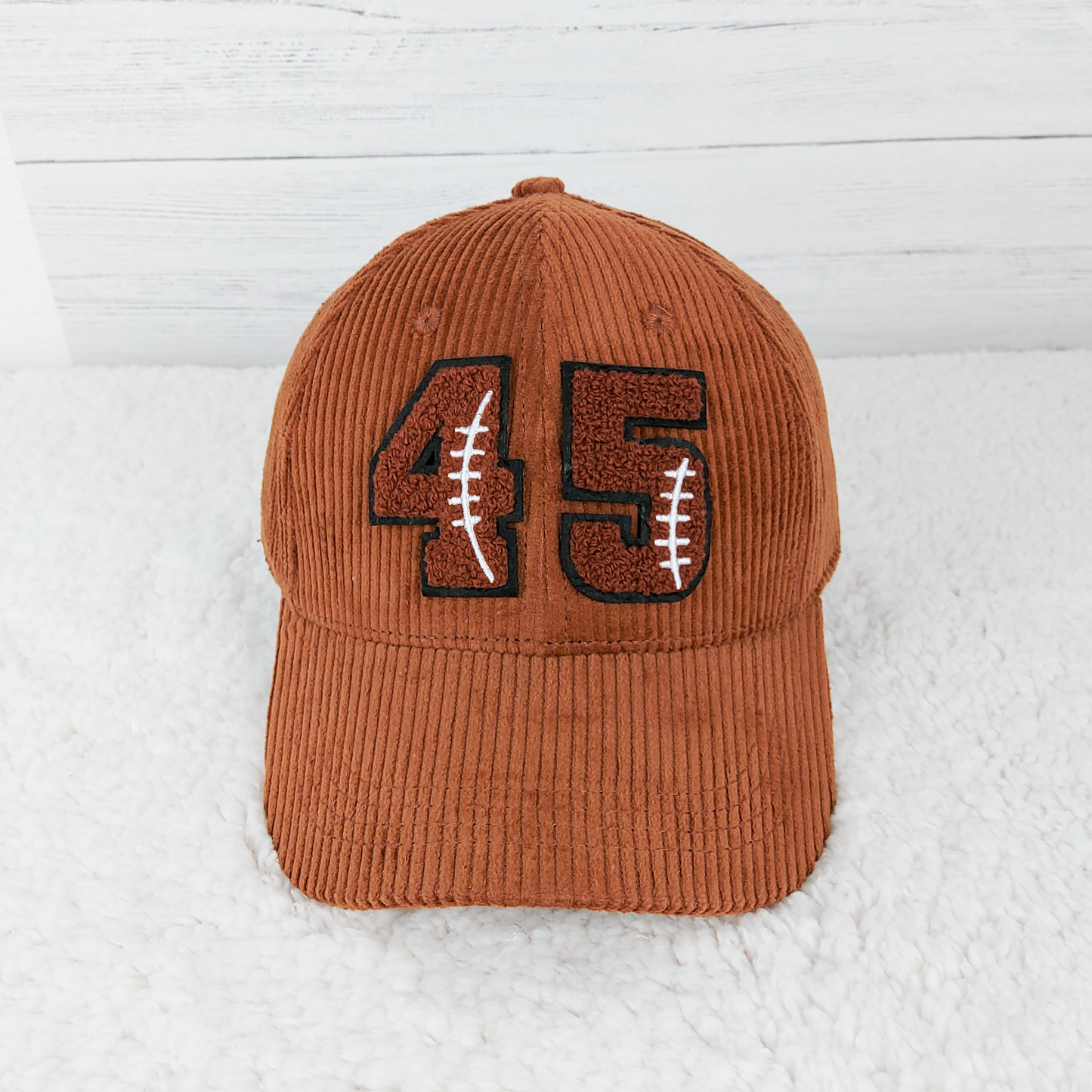 Corduroy Hat With Chenille Numbers (All Sports)