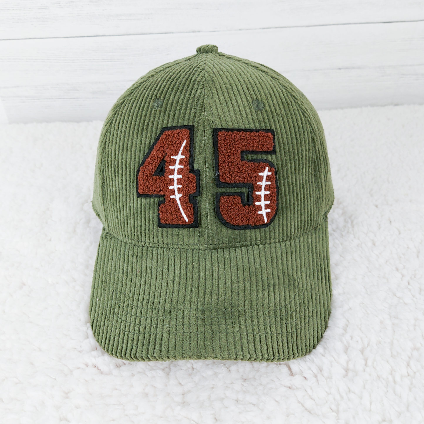 Corduroy Hat With Chenille Numbers (All Sports)