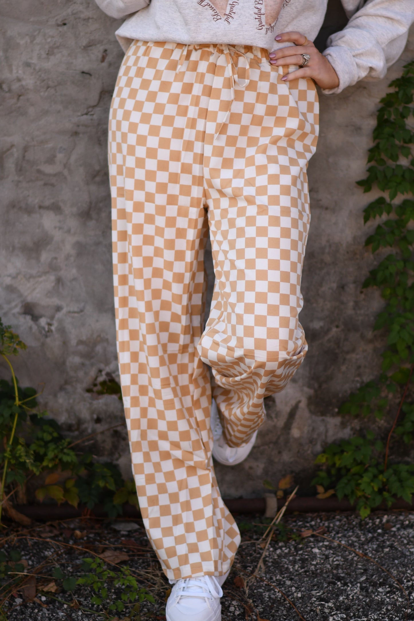 Pre-Order Tan Checkered Pants (Set Available)