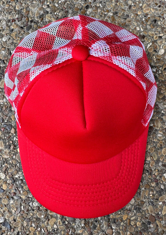 RTS Red Checkered Trucker Hat