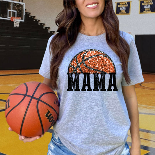 Basketball Mama Faux Sequin Tee