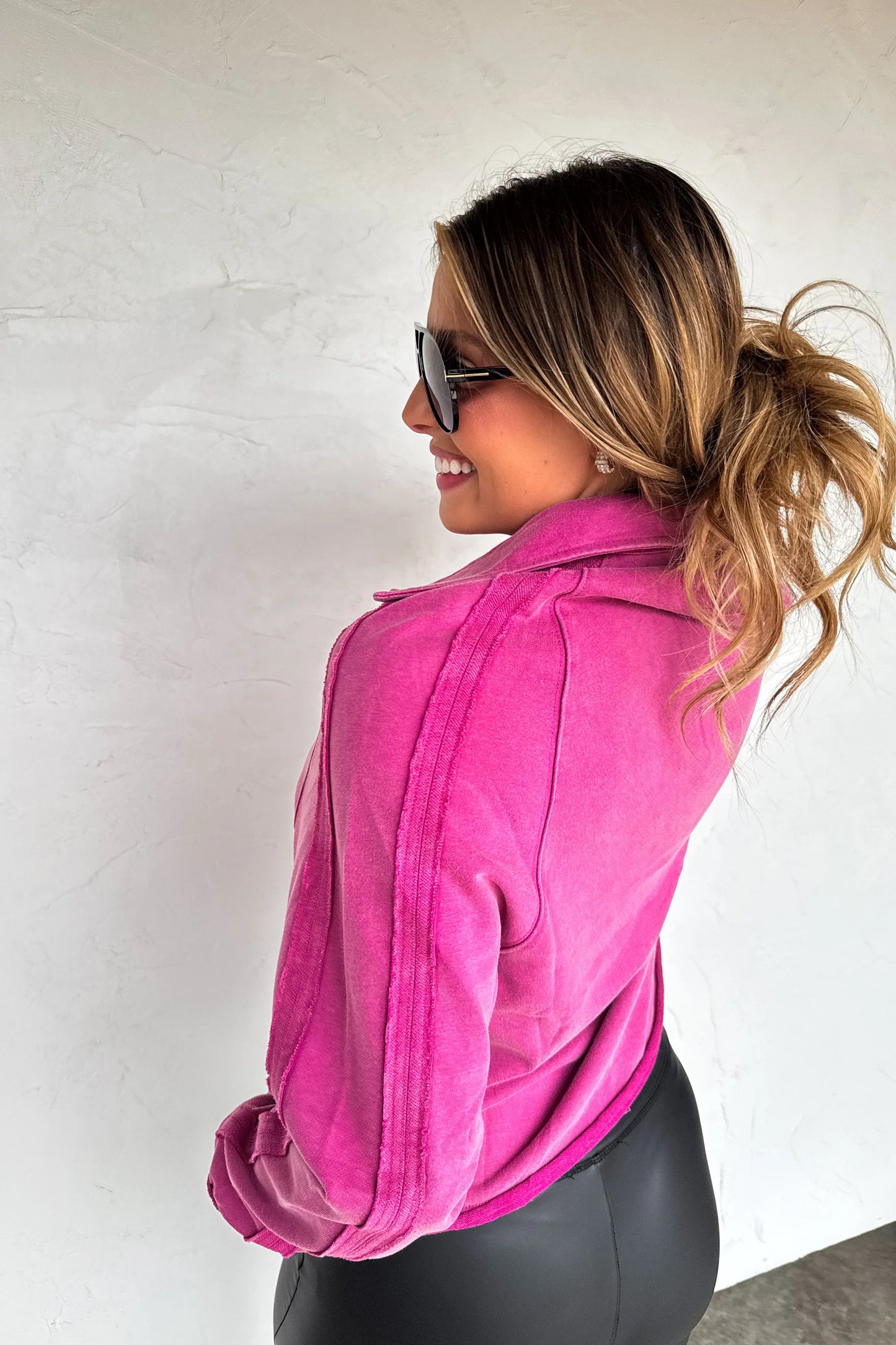 PREORDER- Longer Length Marley Snap Button Sweatshirt