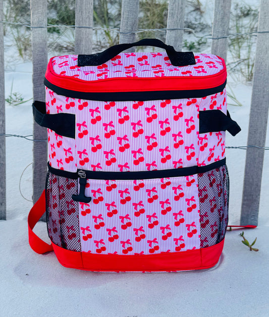 Striped Cherry Backpack Cooler