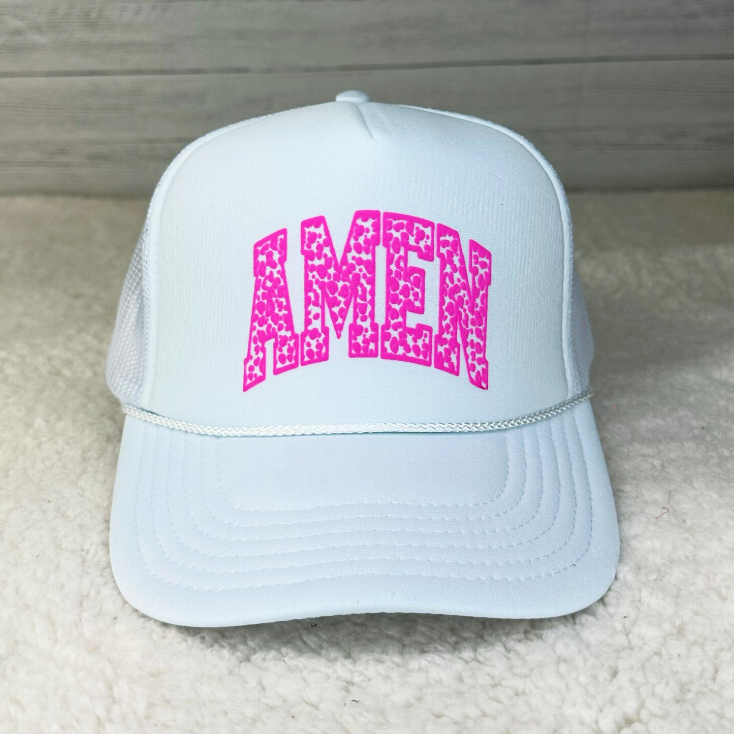 Amen Pink PUFF Foam Trucker Hat