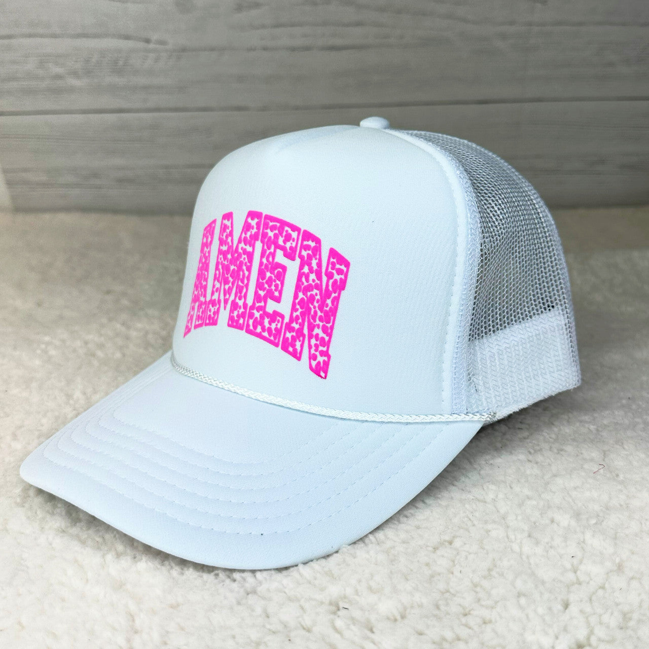 Amen Pink PUFF Foam Trucker Hat