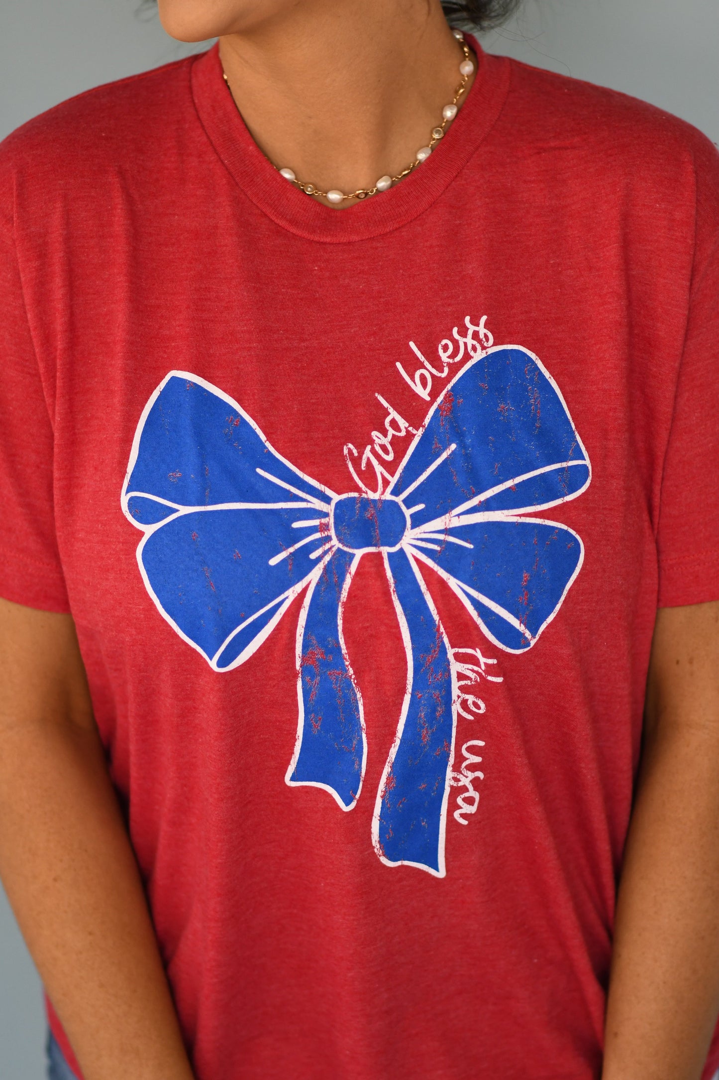 God Bless The USA Bow Tee
