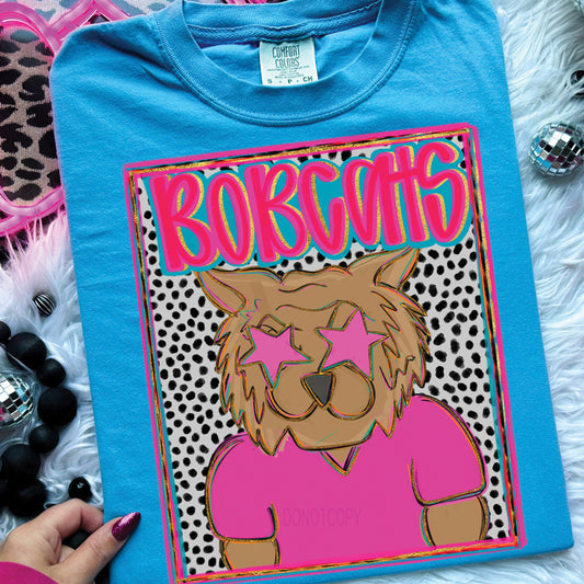 Bobcats Colorful Mascot Tee