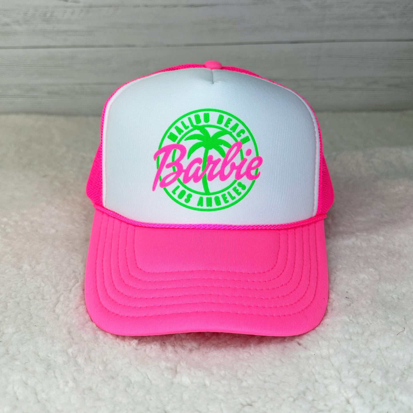 Barbie NEON Green and Pink Foam Trucker Hat