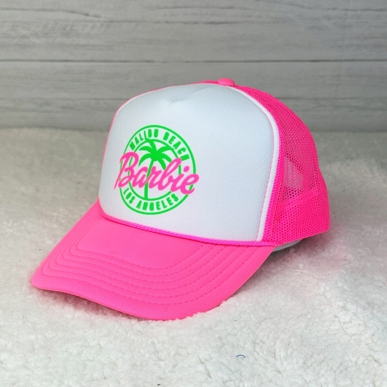 Barbie NEON Green and Pink Foam Trucker Hat