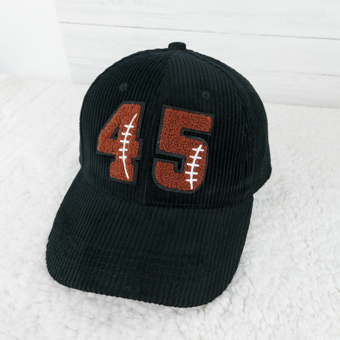 Corduroy Hat With Chenille Numbers (All Sports)