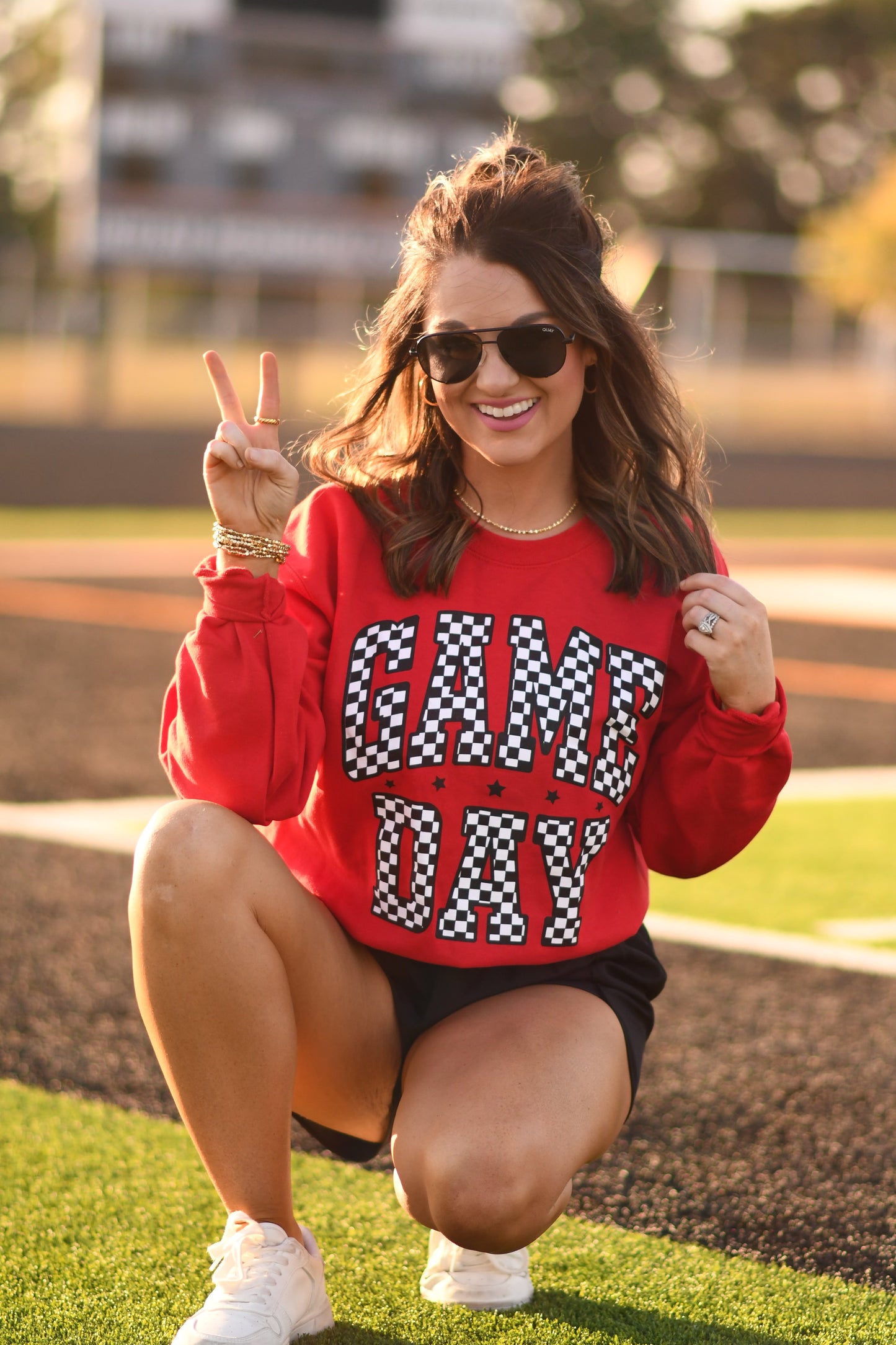 Red Checkered Game Day Sweatshirt