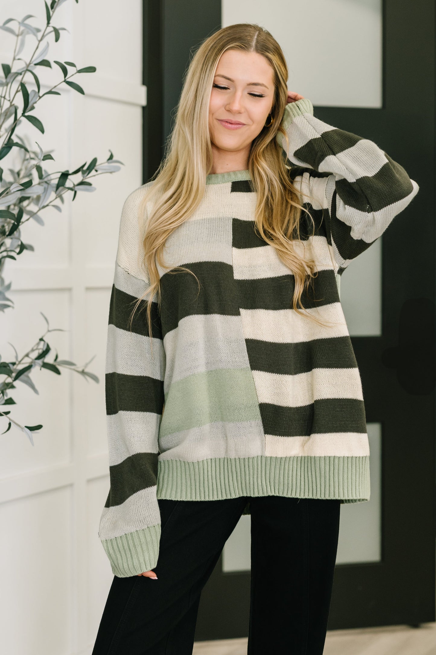 Fall Into Us Color Block Knit Pullover