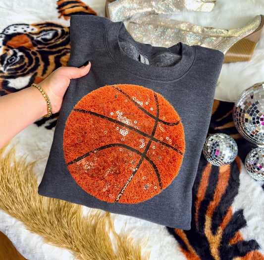 Faux Yarn And Sequin Basketball