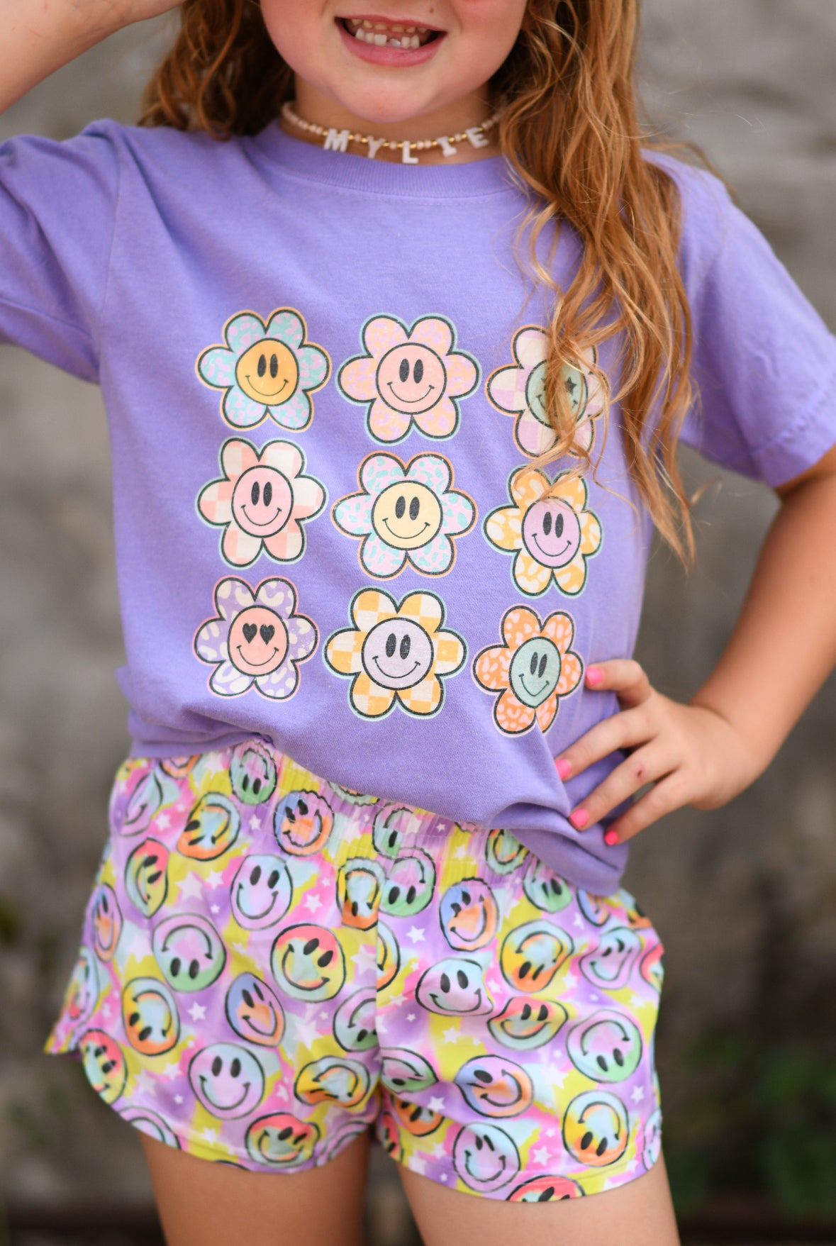 Retro Daisy Smiley Tee (Adult Sizes Available)