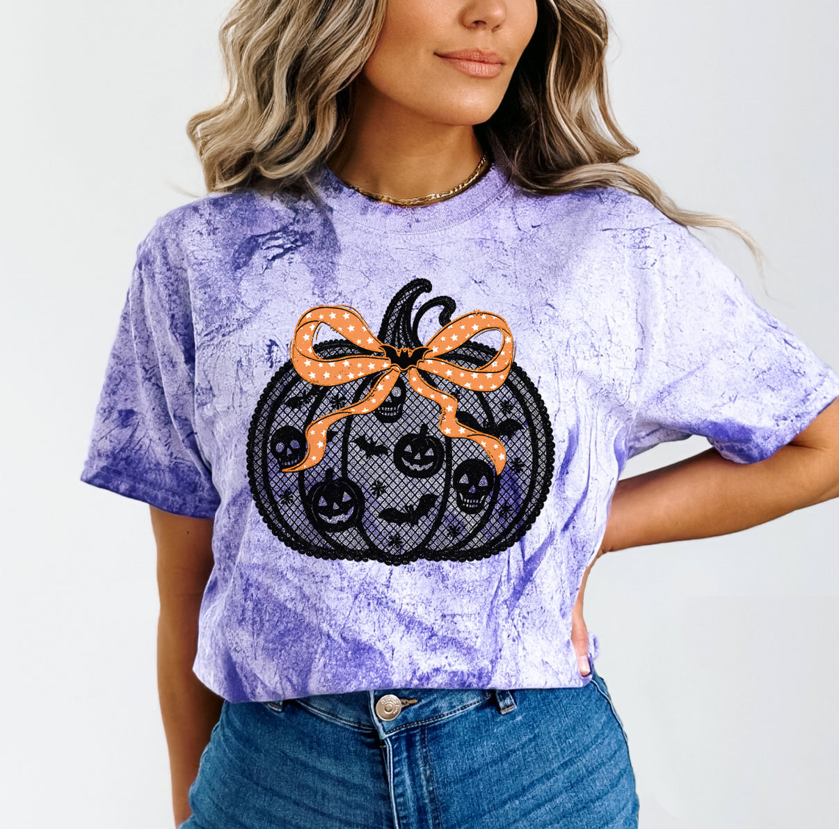Faux Lace Pumpkin Tee