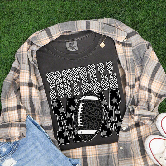 Patterned Football Mom Tee