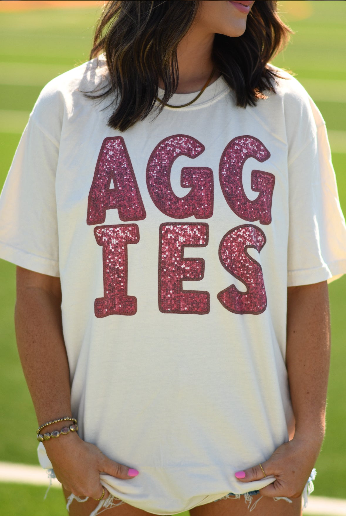 Aggies Faux Sparkle Tee