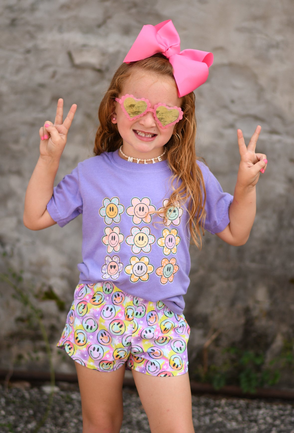 Retro Daisy Smiley Tee (Adult Sizes Available)