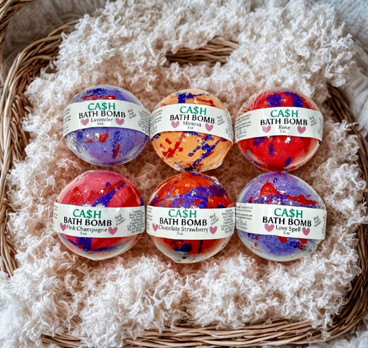 Valentines Day Cash Bath Bombs