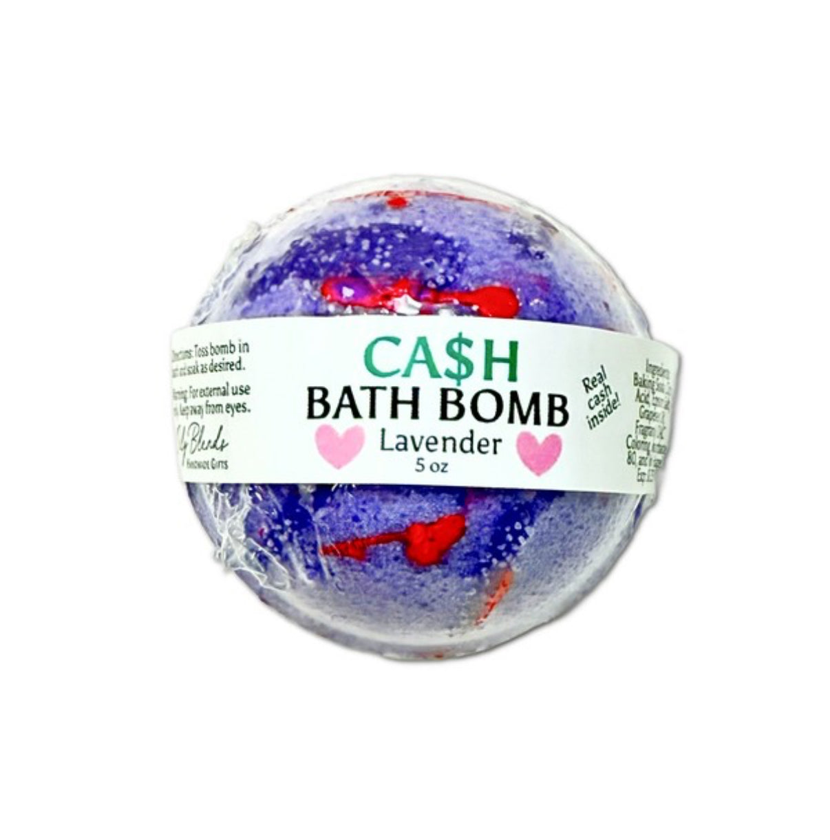 Valentines Day Cash Bath Bombs