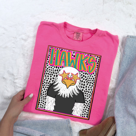 Hawks Colorful Mascot Tee