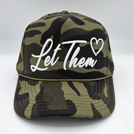 Let Them Puff on Camo Foam Trucker Hat