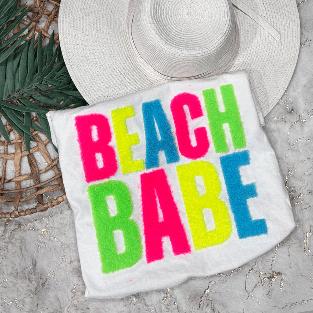 Neon Beach Babe Fluffy Tee