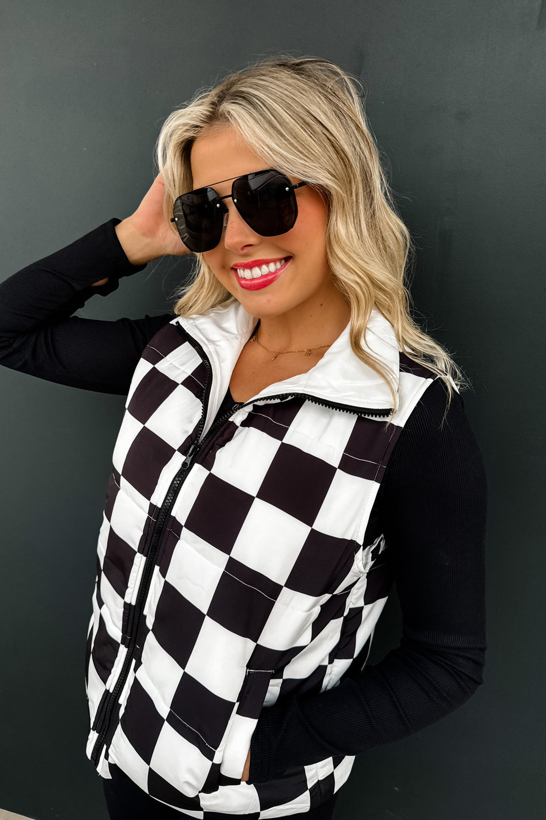 PREORDER- CHECKER & WESTERN PUFFER VEST