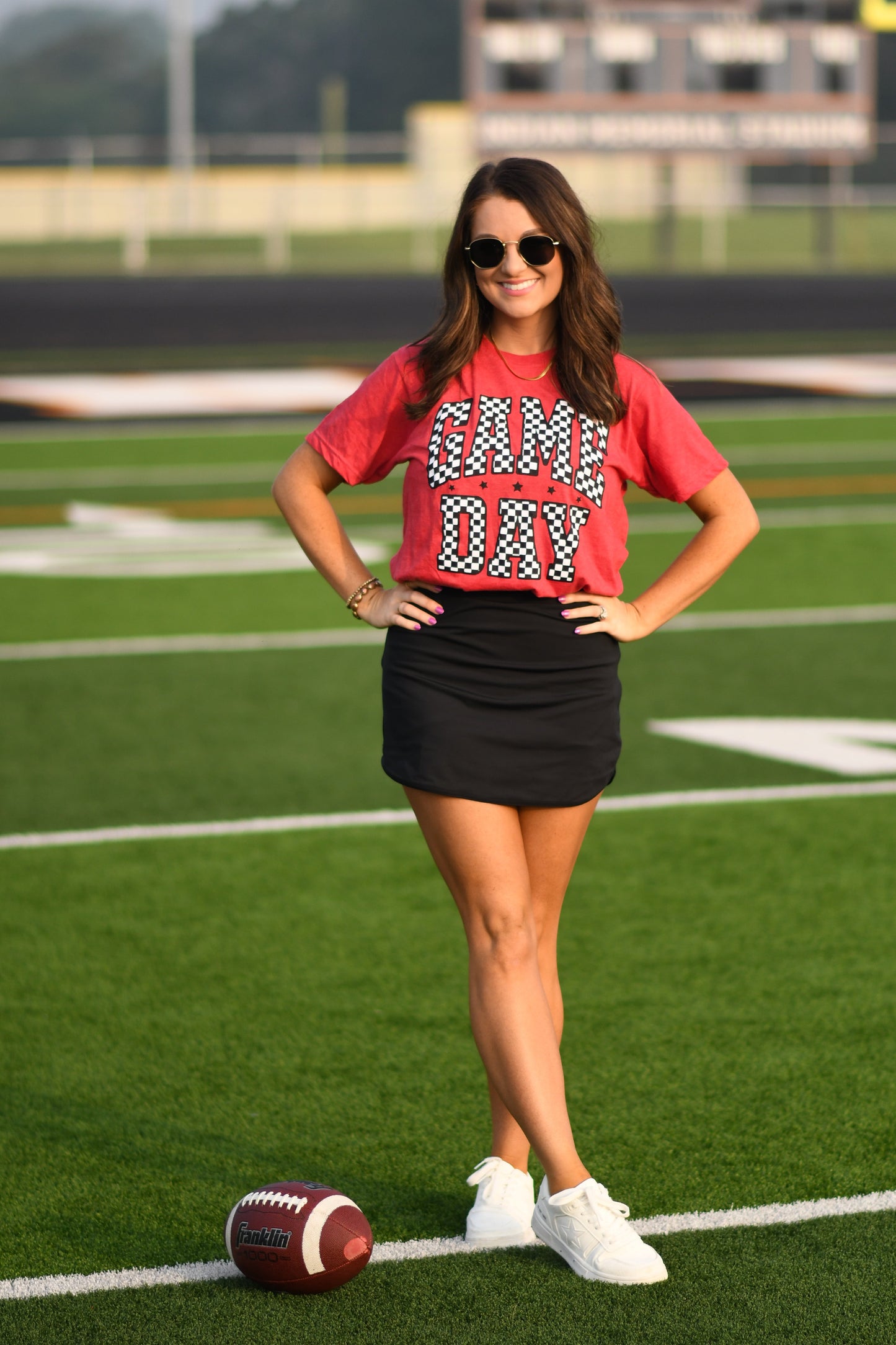 Red Checkered Game Day Tee