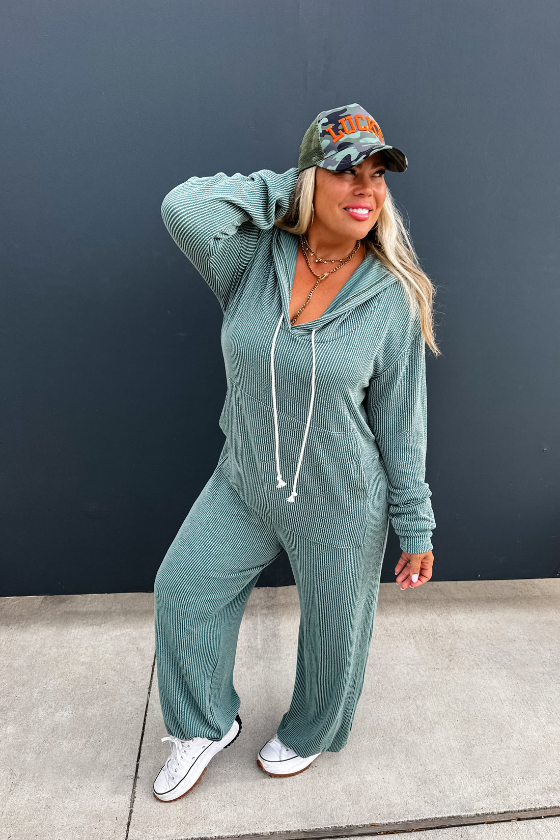 PREORDER- RIBBED HAYDEN HOODIE JUMPSUIT *LIMITED*