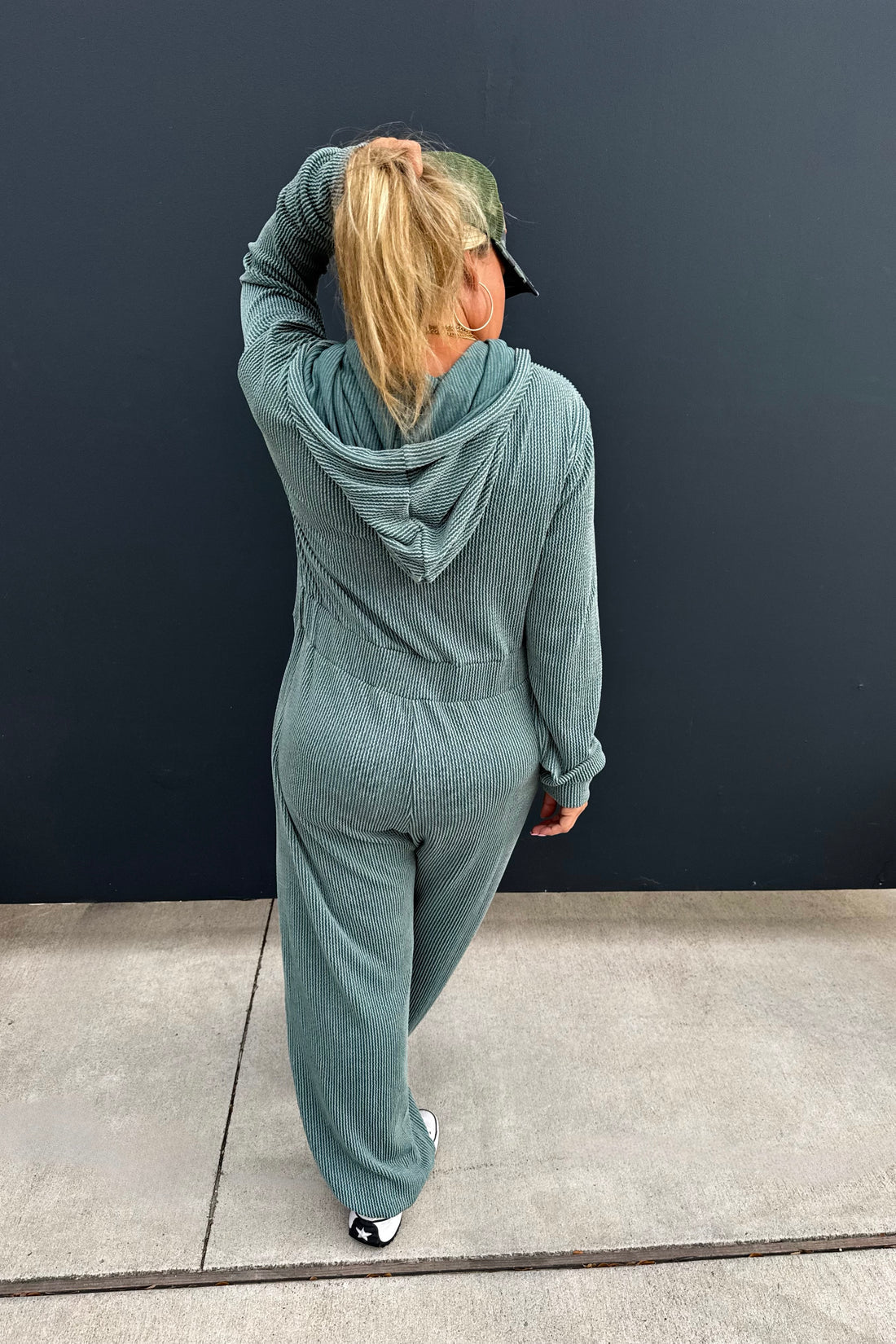 PREORDER- RIBBED HAYDEN HOODIE JUMPSUIT *LIMITED*