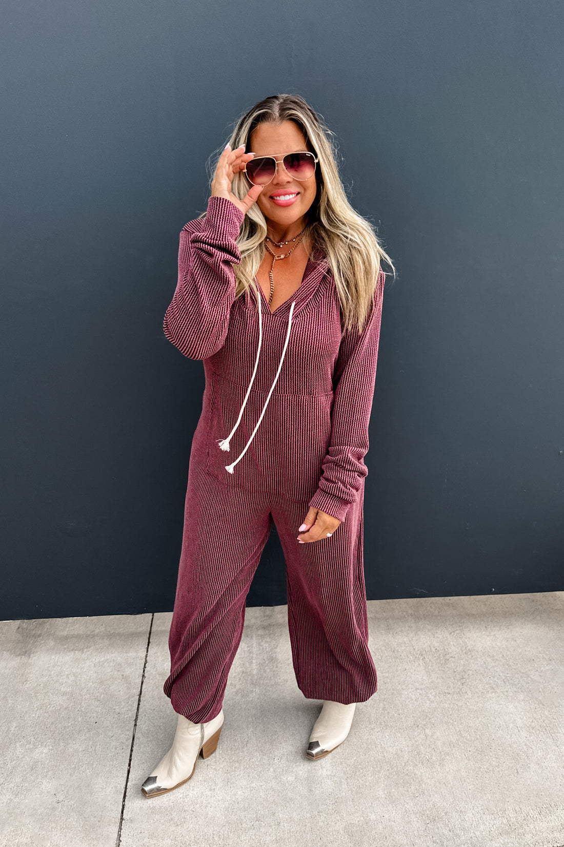 PREORDER- RIBBED HAYDEN HOODIE JUMPSUIT *LIMITED*