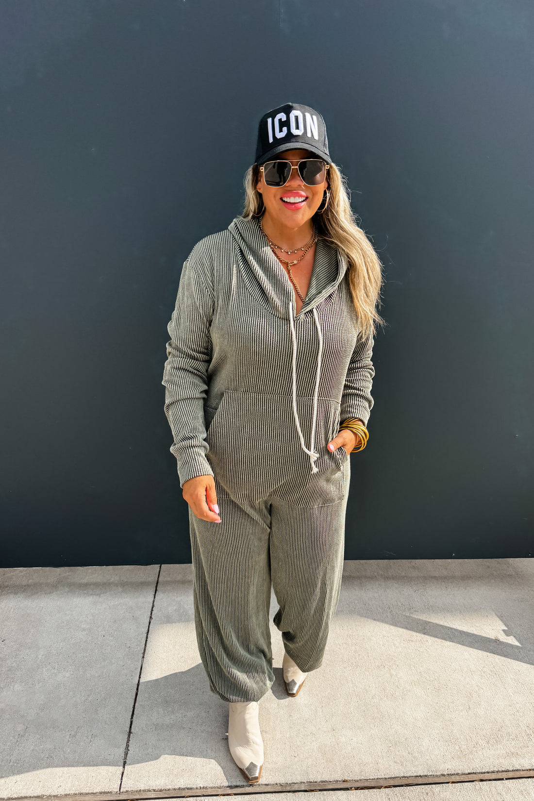 PREORDER- RIBBED HAYDEN HOODIE JUMPSUIT *LIMITED*