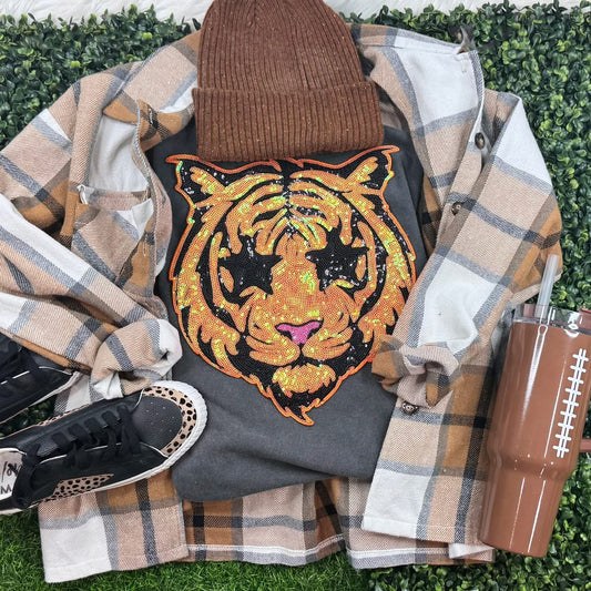 Sequin Tiger with Starry Eyes Tee