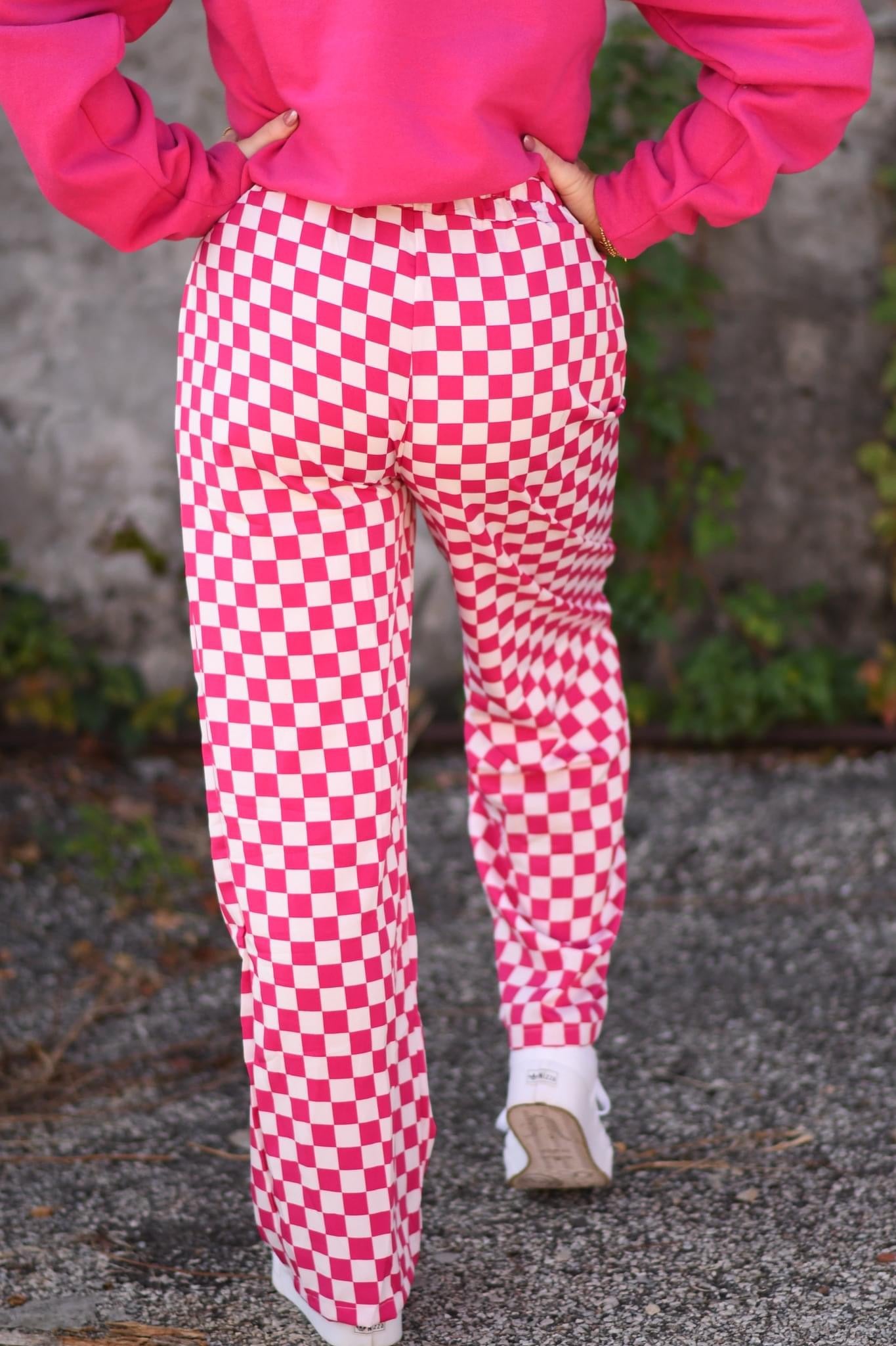 Pre-Order Pink Checkered Pants (Set Available)