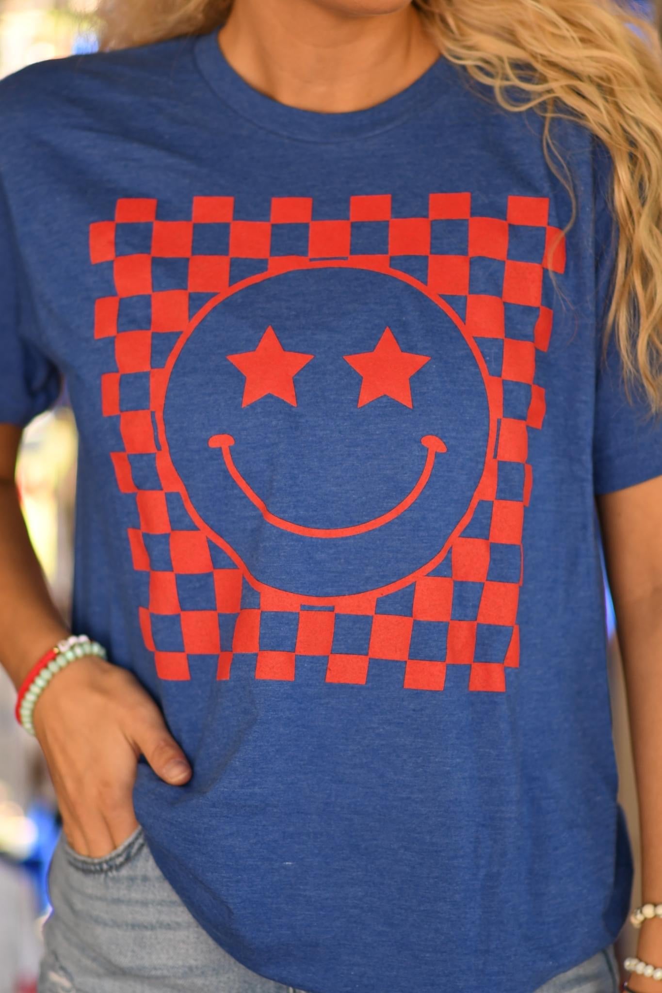 Patriotic Checkered Smiley